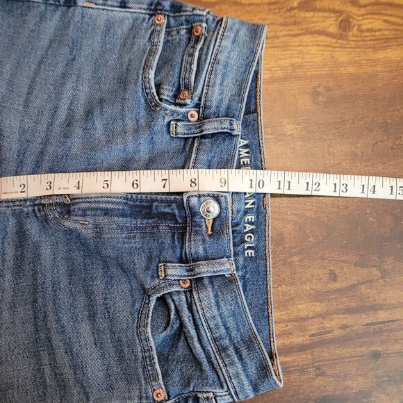 American Eagle Jeans 0 R Skinny 90's Mid Rise Medium Dark Wash Stretch Denim - Picture 9 of 12